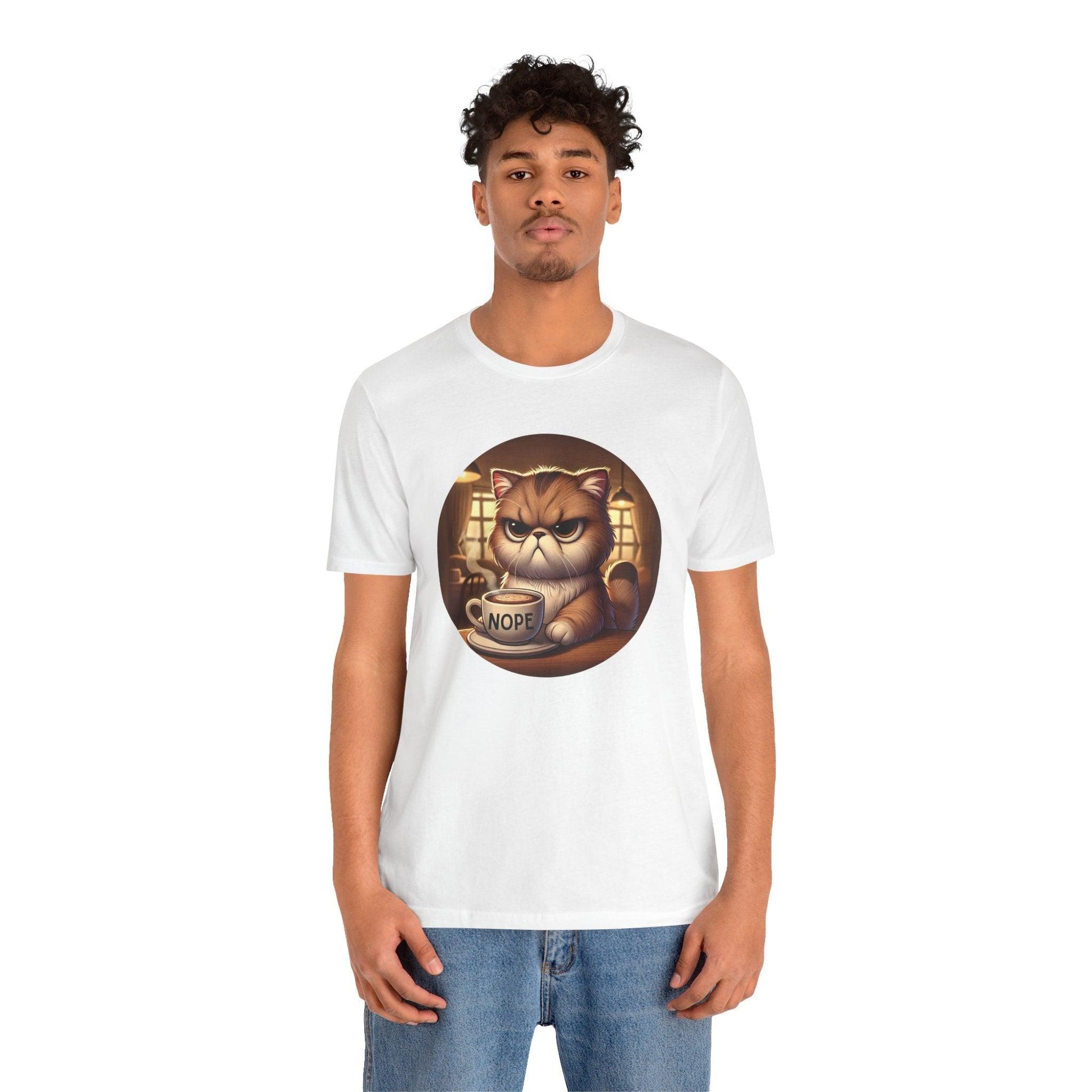 Grumpy Cat Cafe - Unisex Jersey Tee - 🐱☕ Nope, Not Today! ☕🐱 - Whippie's