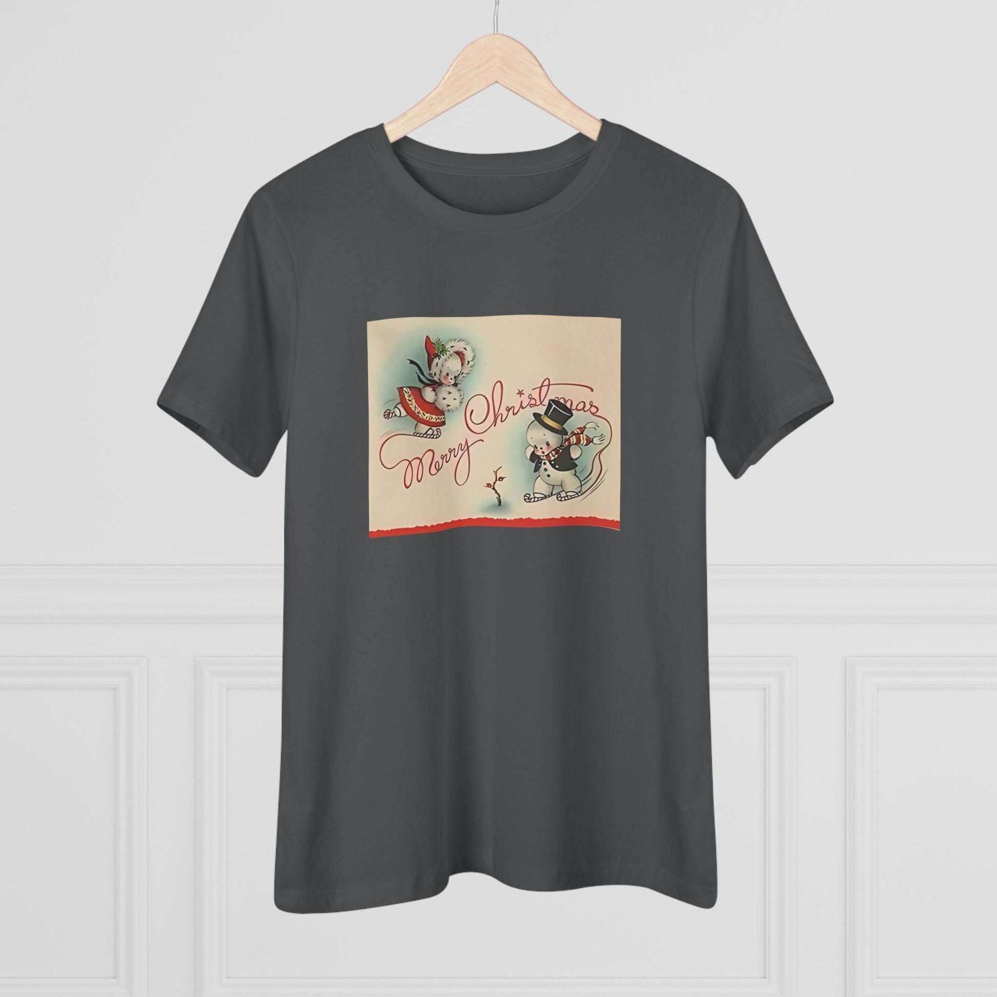 Merry Christmas Skating Snow Couple - Women's Tee - Whippie's