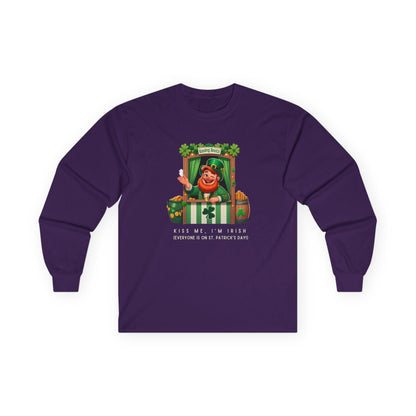 Kiss Me, I'm Irish - Everyone Is on St. Patrick's Day! 💋🍀 Irish Man - Unisex Ultra Cotton Long Sleeve Tee - Whippie's