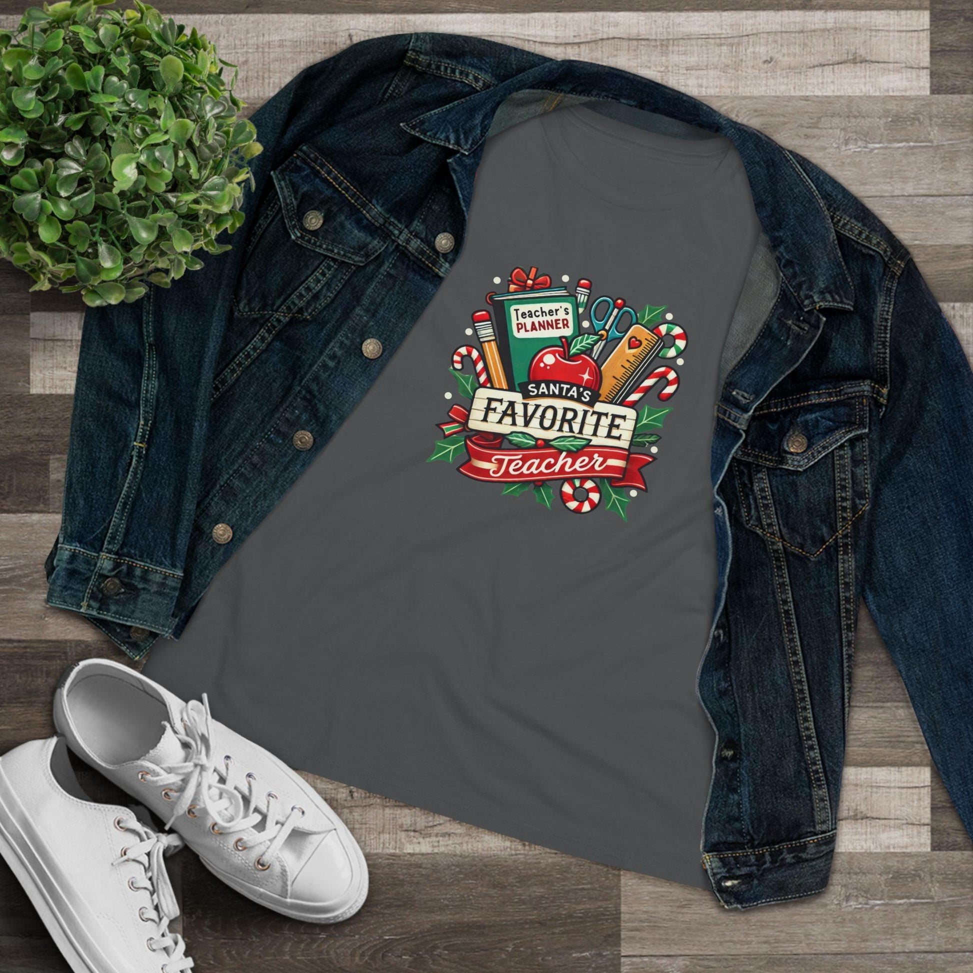Santa's Favorite Teacher - Spreading Holiday Cheer in the Classroom! 🎅🎄 Women's Softstyle Tee - Whippie's
