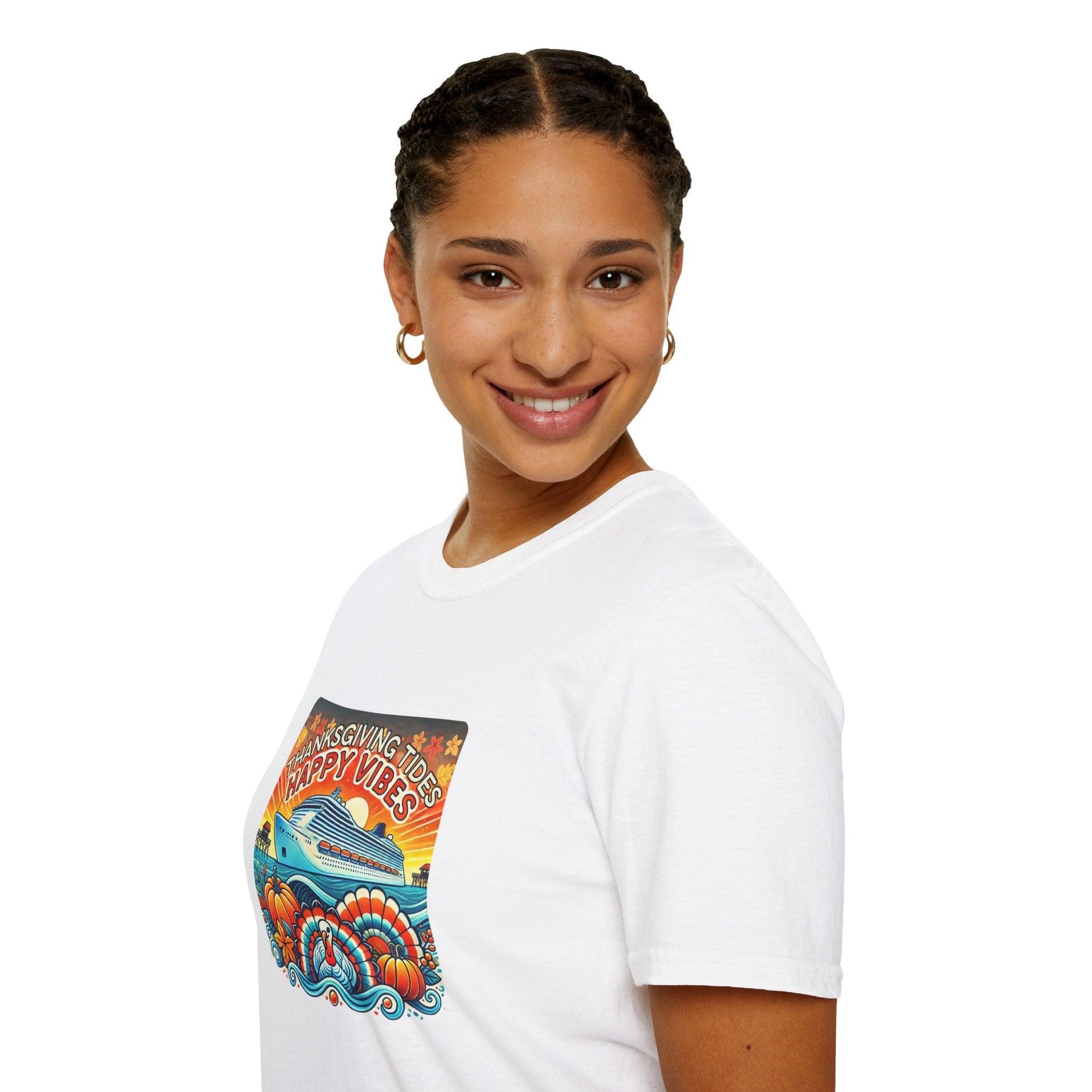 Thanksgiving Tides, Happy Vibes - Unisex T-Shirt - Whippie's