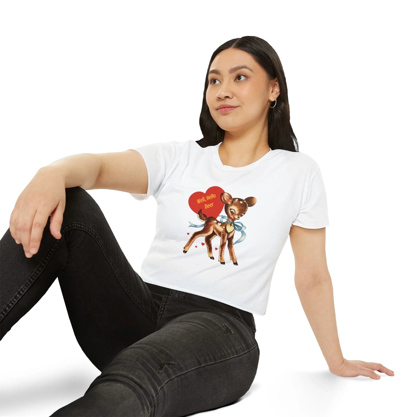 Well, Hello Deer Boxy Valentine Tee