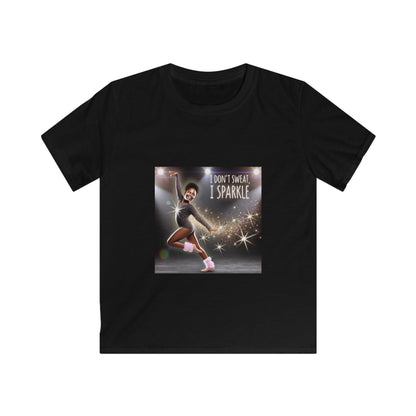 I Don’t Sweat, I Sparkle: Darker Skin Tone Girl Youth T-Shirt - Whippie's