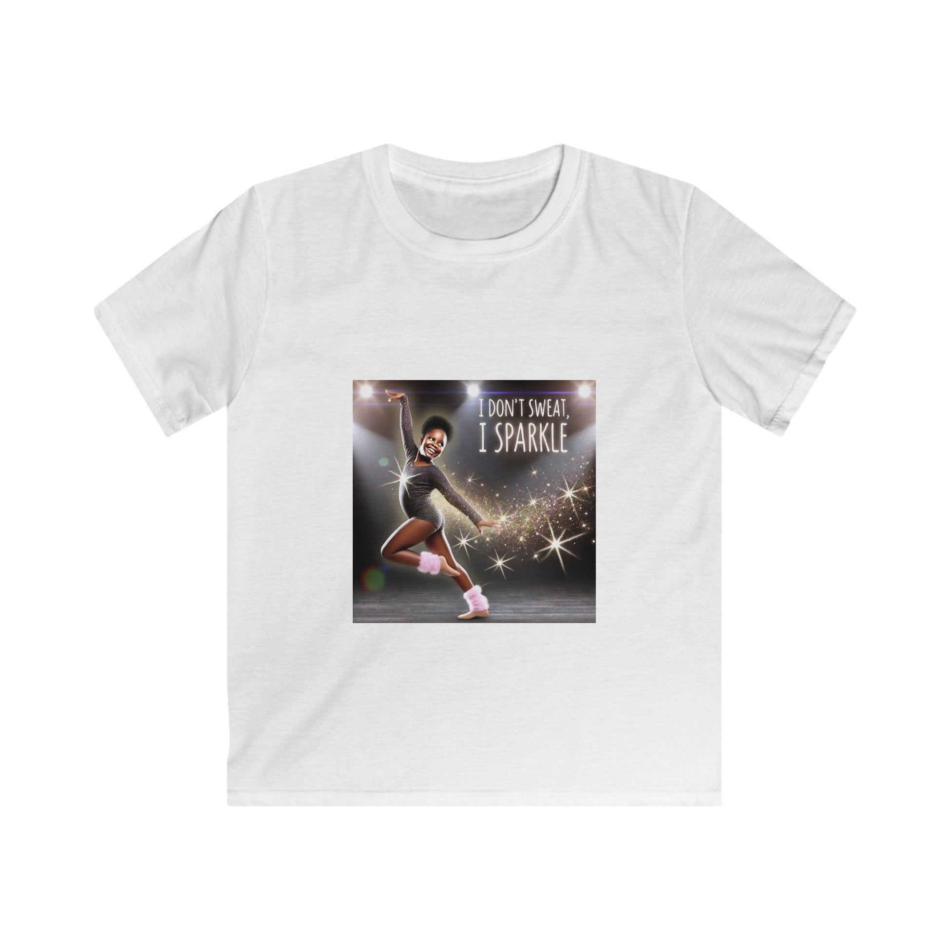 I Don’t Sweat, I Sparkle: Darker Skin Tone Girl Youth T-Shirt - Whippie's