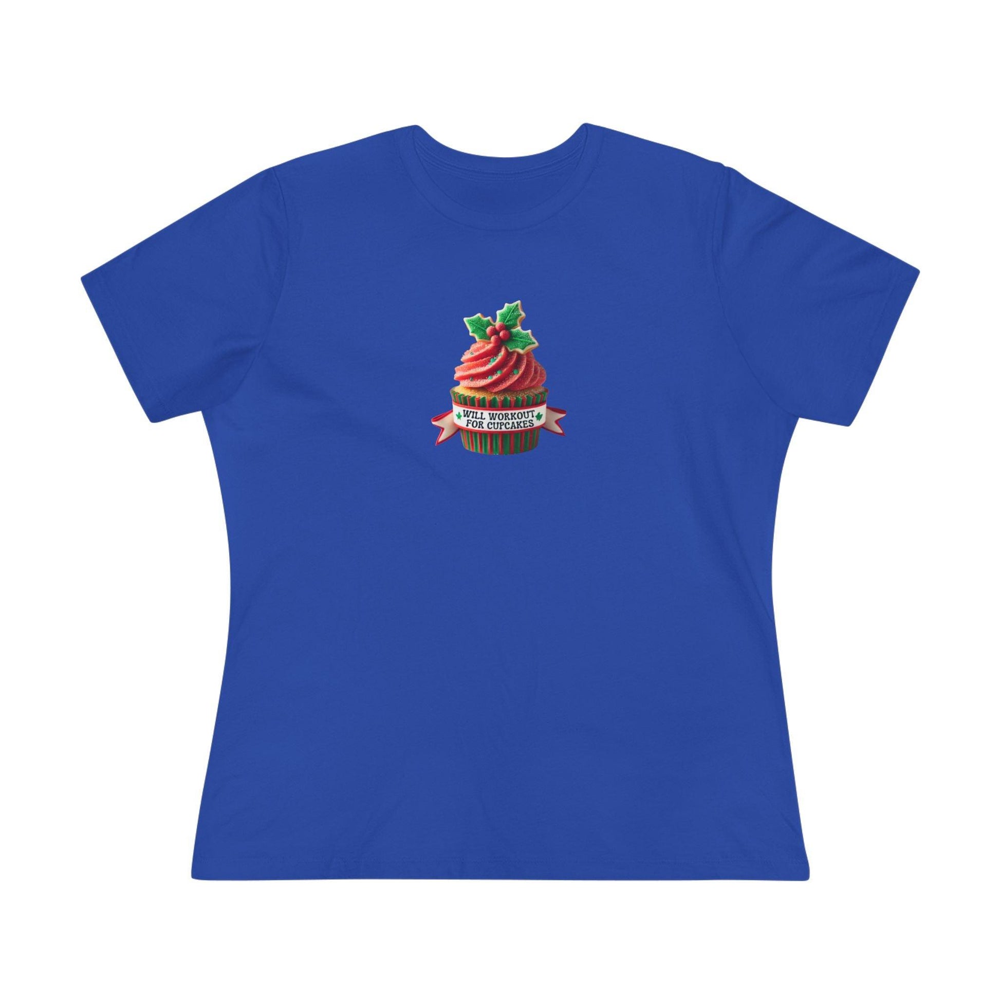 Will Workout for Cupcakes - Christmas Edition - Fuel Your Fitness! 🧁💪🎄 - Women's Softstyle Tee - Whippie's