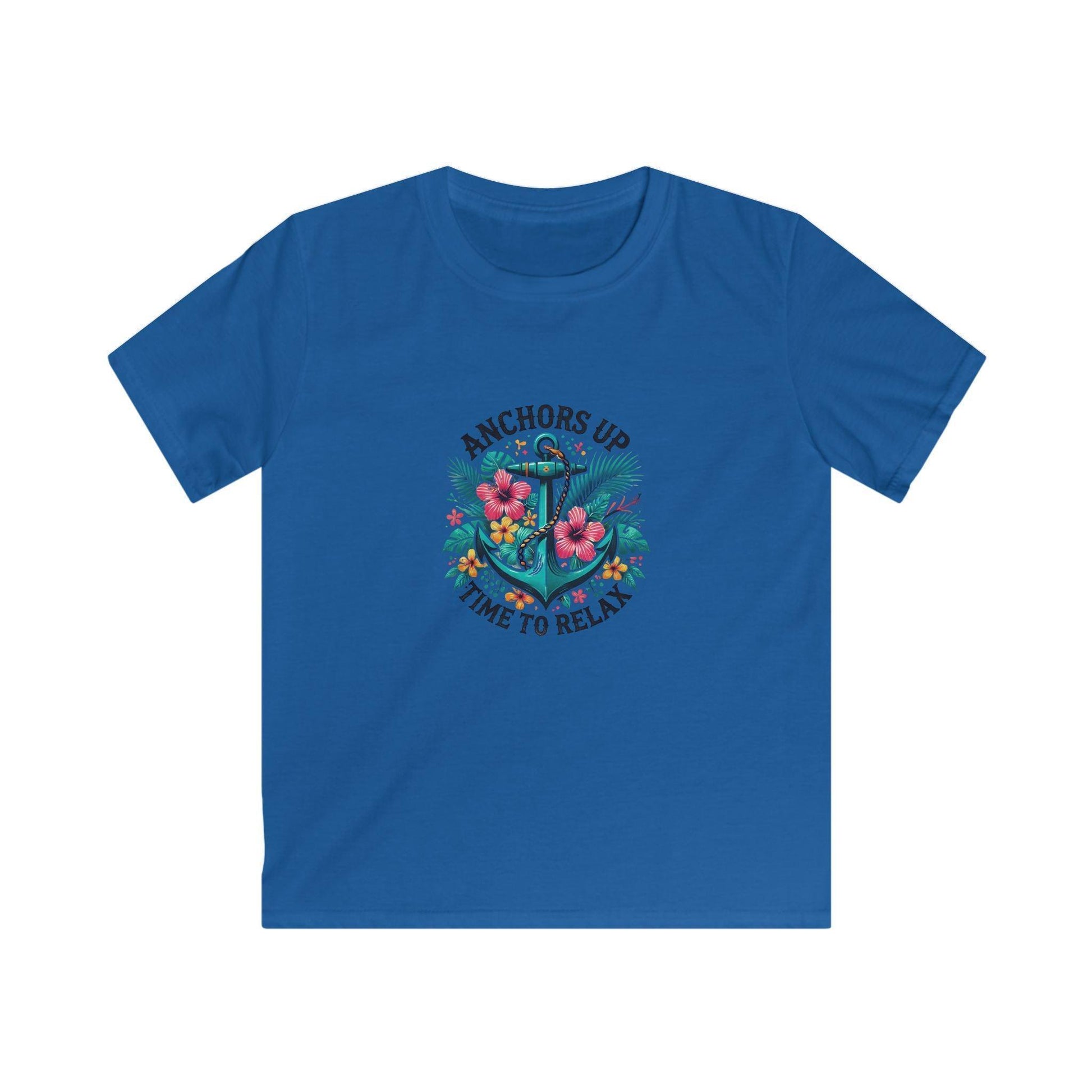 Anchors Up - Time to Relax Kids' Unisex Tee! 🌺⚓️ - Whippie's