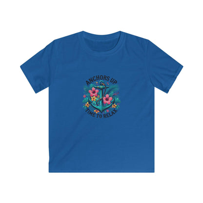 Anchors Up - Time to Relax Kids' Unisex Tee! 🌺⚓️ - Whippie's