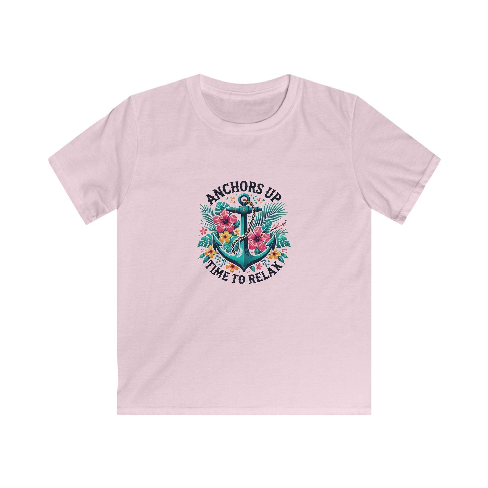 Anchors Up - Time to Relax Kids' Unisex Tee! 🌺⚓️ - Whippie's