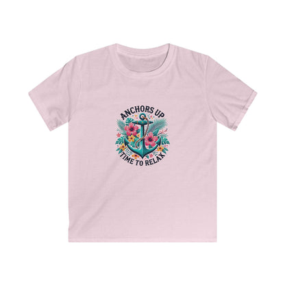 Anchors Up - Time to Relax Kids' Unisex Tee! 🌺⚓️ - Whippie's