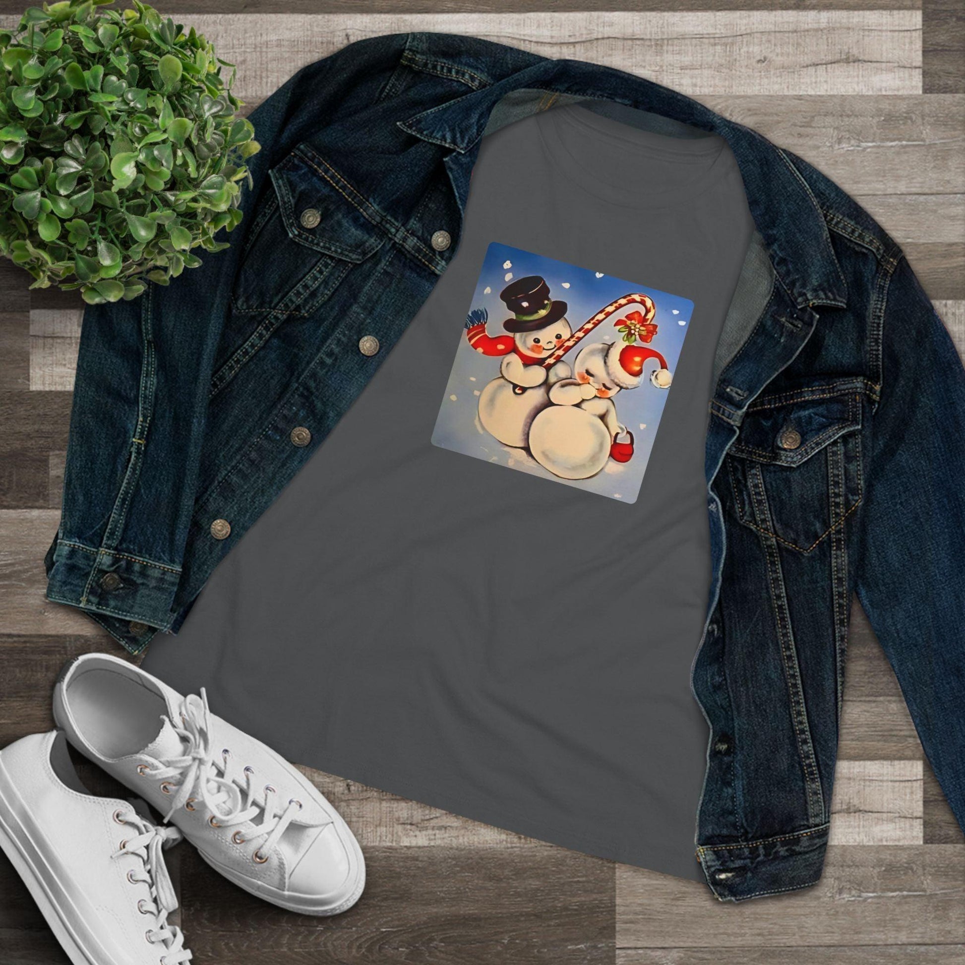 Snow Couple Mistletoe - Women's Softstyle Tee - Whippie's