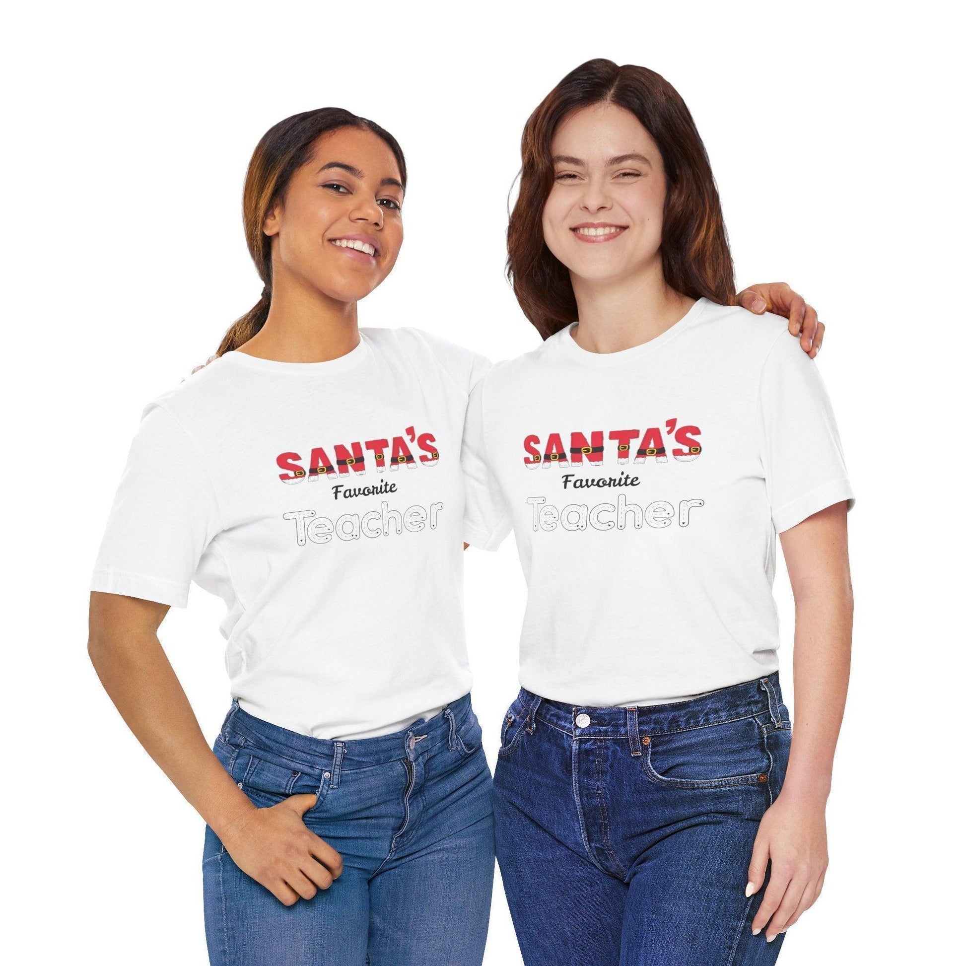 🎅 Santa's Favorite Teacher 🍎 Unisex Jersey Tee ✨ - Whippie's