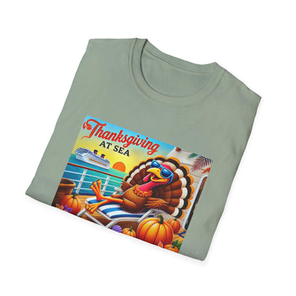 Turkey on Vacation - Gobble 'til You Wobble on the Open Seas! 🦃🚢 Unisex T-Shirt 🍂 - Whippie's