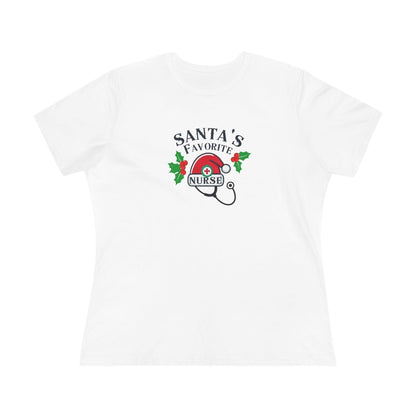 Santa's Favorite Nurse 🎅⚕️ - Stetoscope and Santa Hat 🎁🎄 - Women's Softstyle Tee - Whippie's