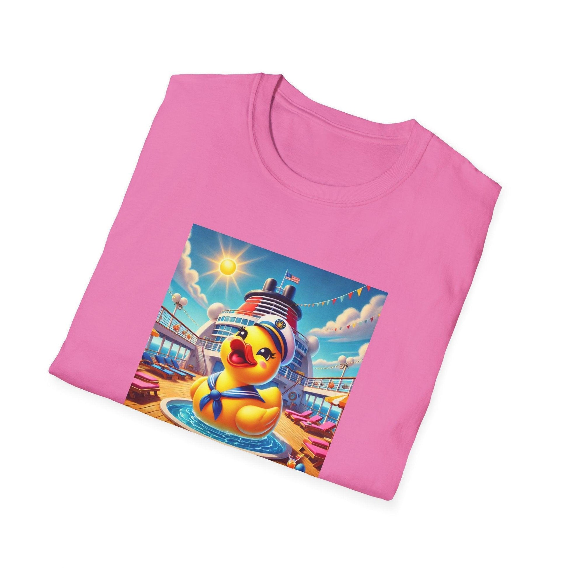 Duck on the Loose! Hilarious Cruise Ship Hide-and-Seek 🛳️ Unisex T-Shirt 🐤 - Whippie's
