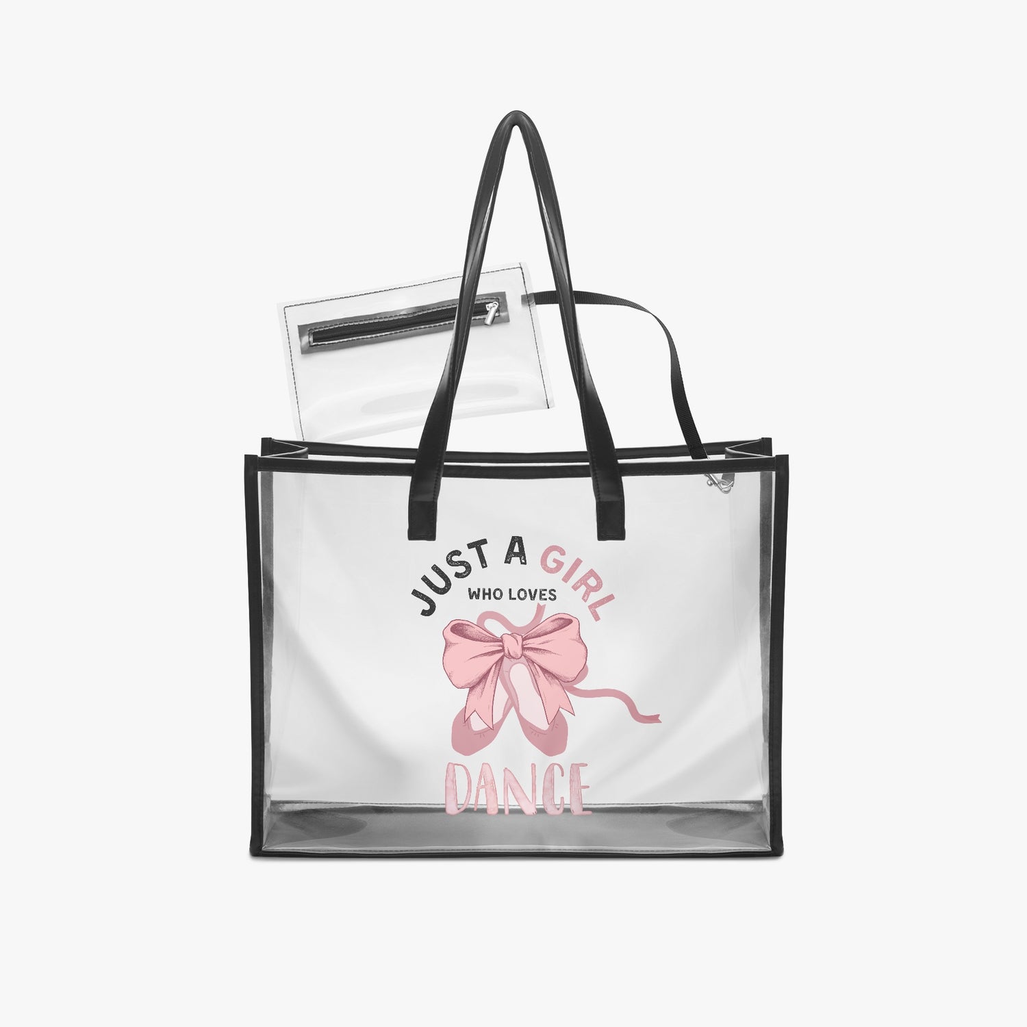1227. Just a Girl Who Loves... Large PVC Tote Bag - Transparent Inner Bag - Whippie's