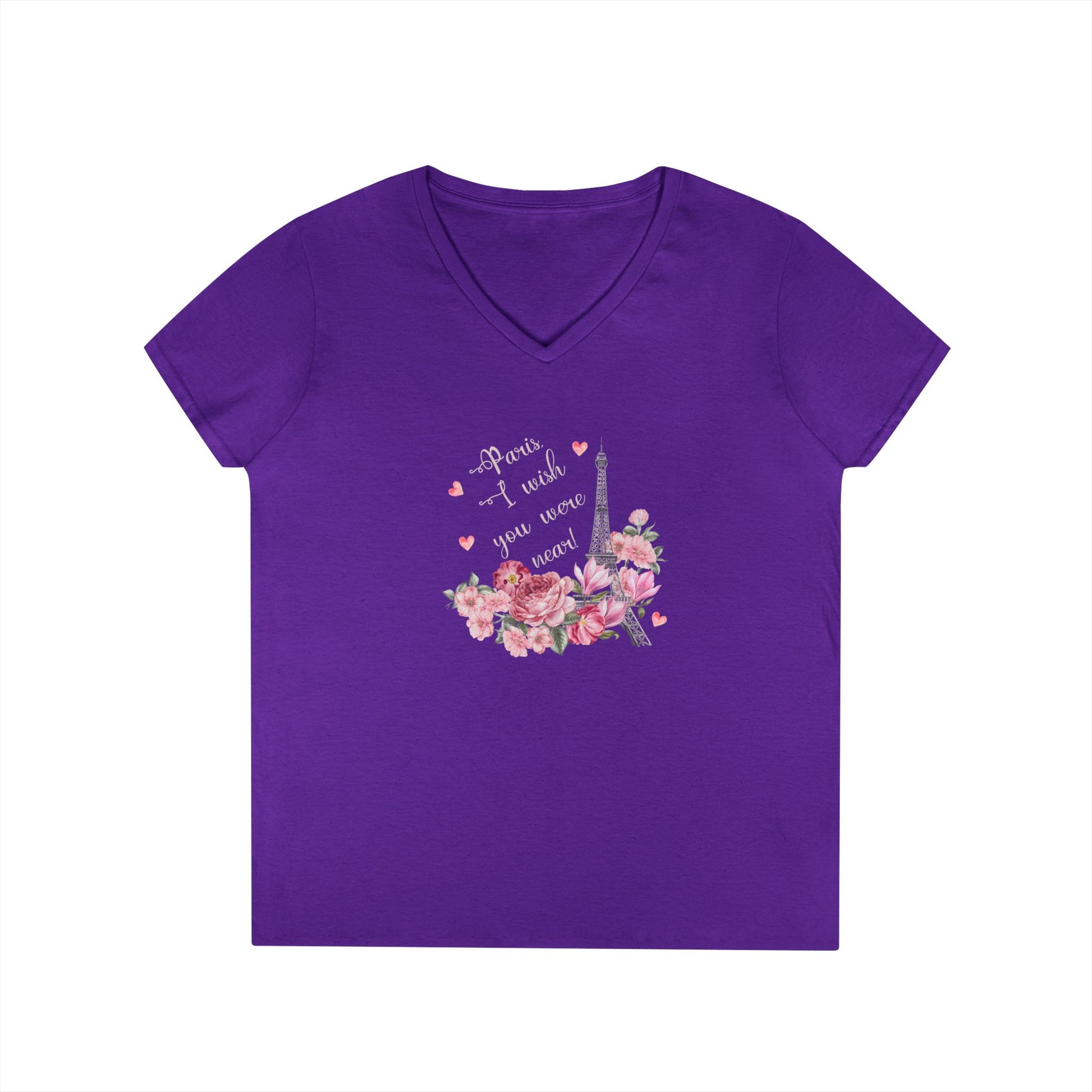Paris, I Wish You Were Near! Women's V-neck Tee - Whippie's