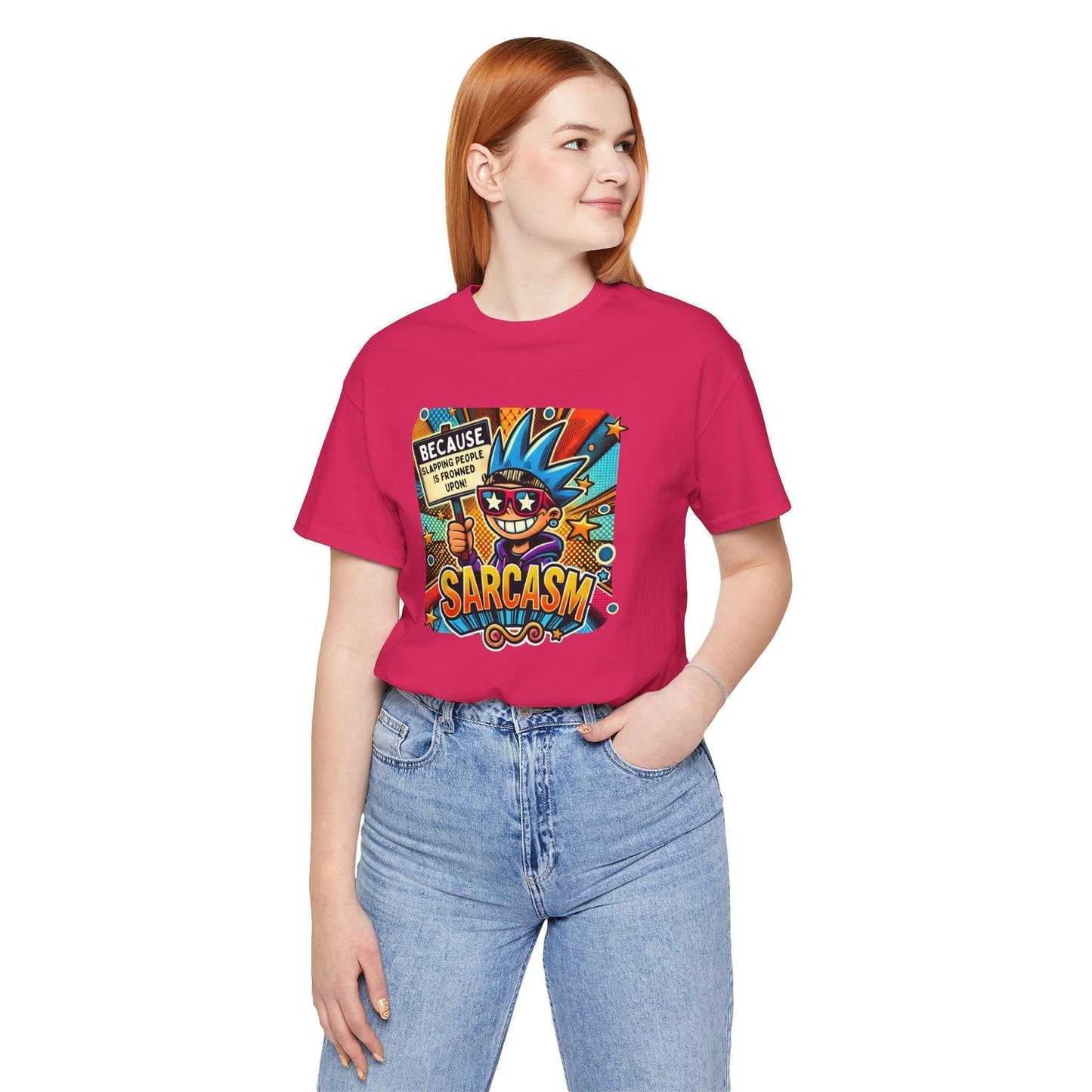 🎭 Sarcasm: It's Better Than Slapping 😉 Unisex Jersey Tee ✨ - Whippie's