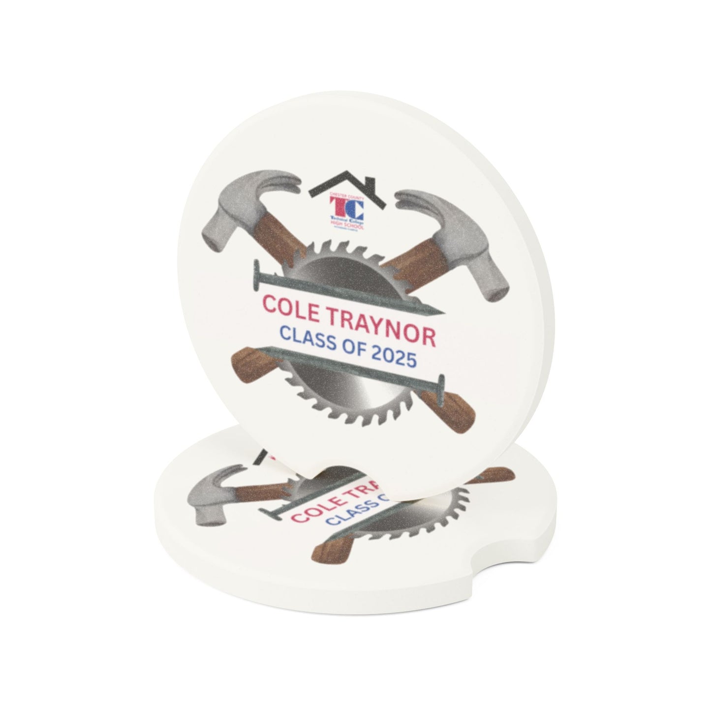 Technical HS Graduation Car Coaster - Personalizable