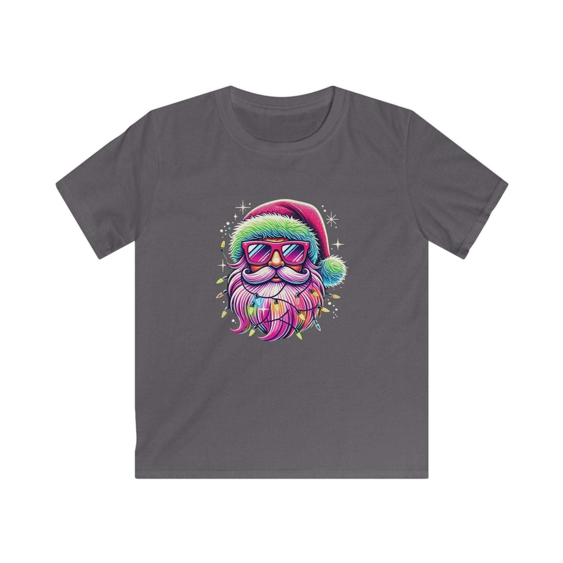 Shine Bright Like Santa! ✨🎅🎄🌈 Kids Softstyle Tee - Whippie's