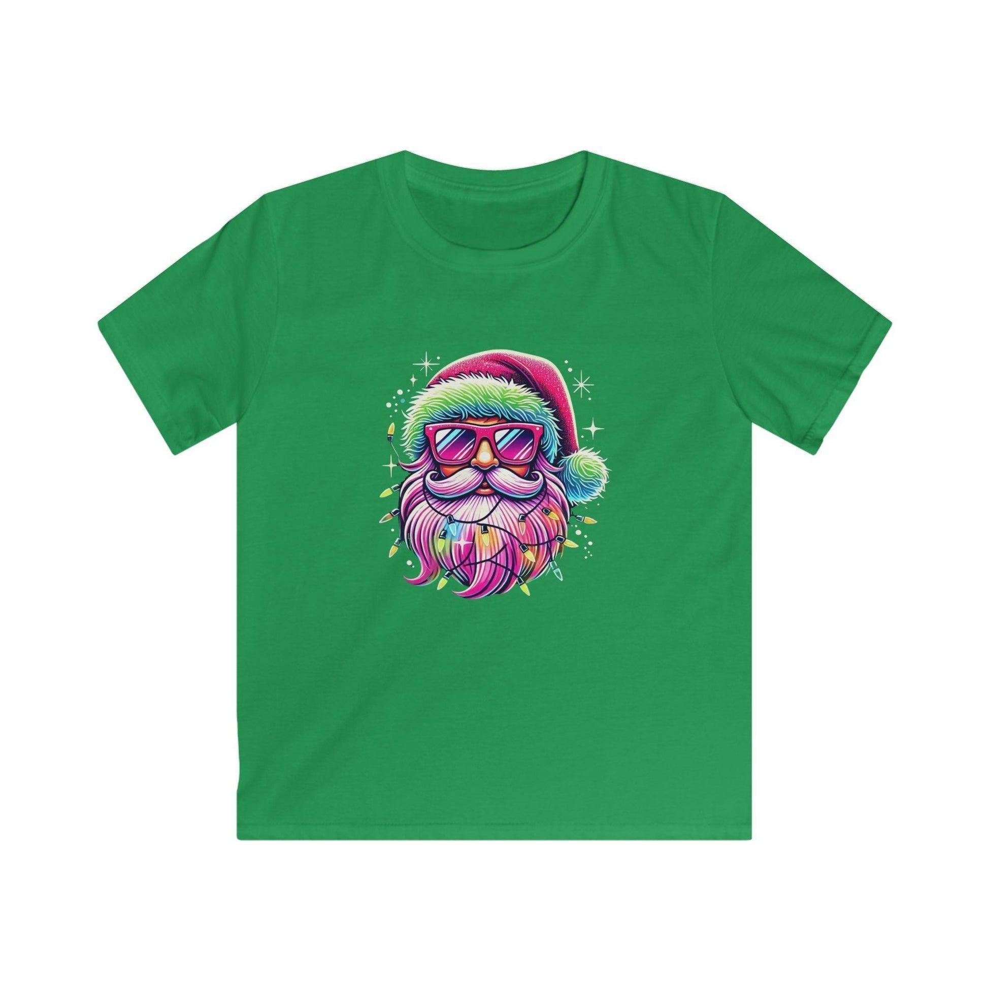 Shine Bright Like Santa! ✨🎅🎄🌈 Kids Softstyle Tee - Whippie's