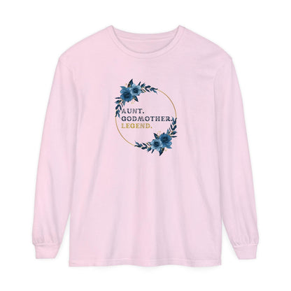 💐 Aunt. Godmother. Legend. Unisex Garment-Dyed Long Sleeve T-Shirt 👑 - Whippie's