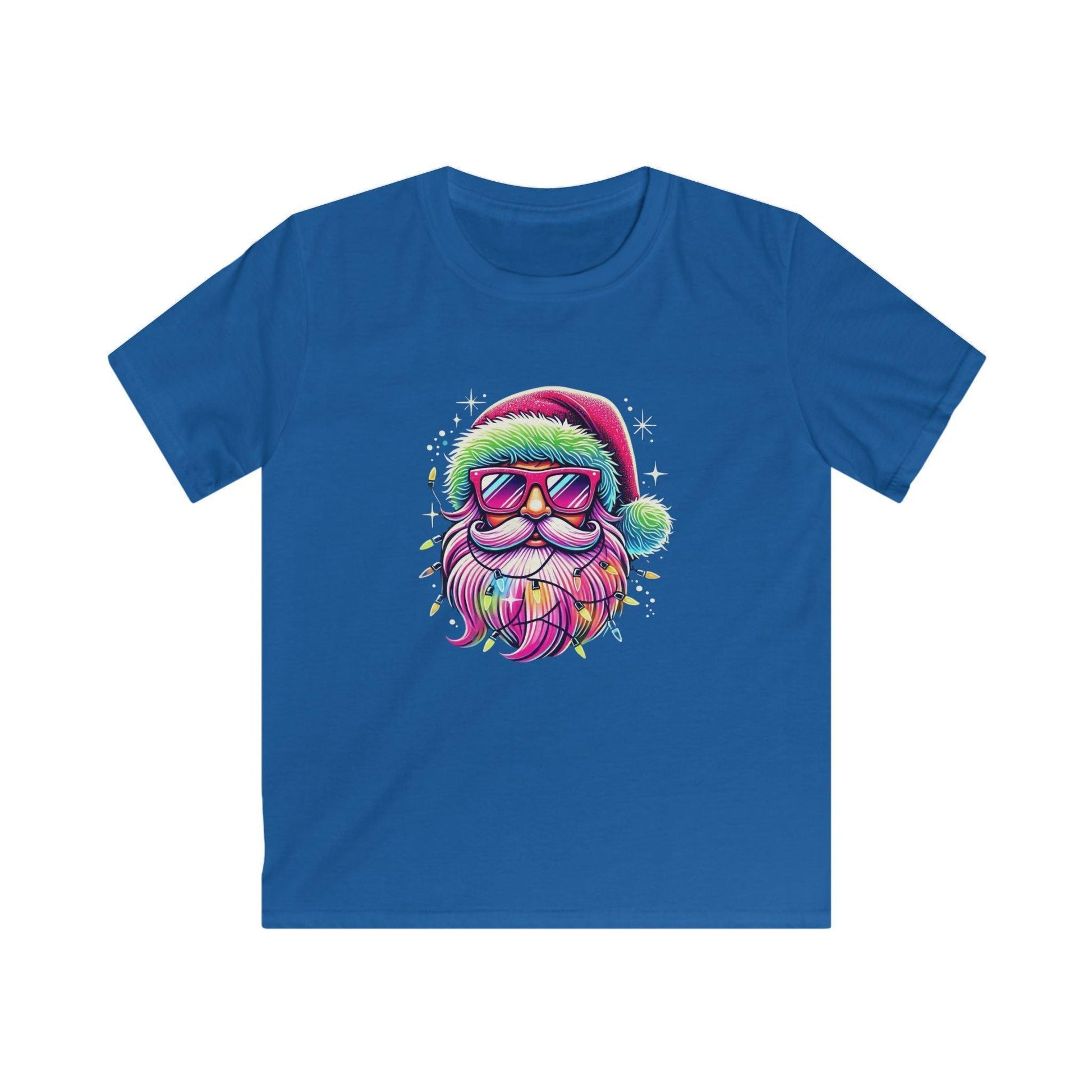 Shine Bright Like Santa! ✨🎅🎄🌈 Kids Softstyle Tee - Whippie's