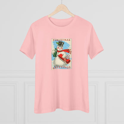 Christmas Greetings - Snowman - Women's Tee - Whippie's