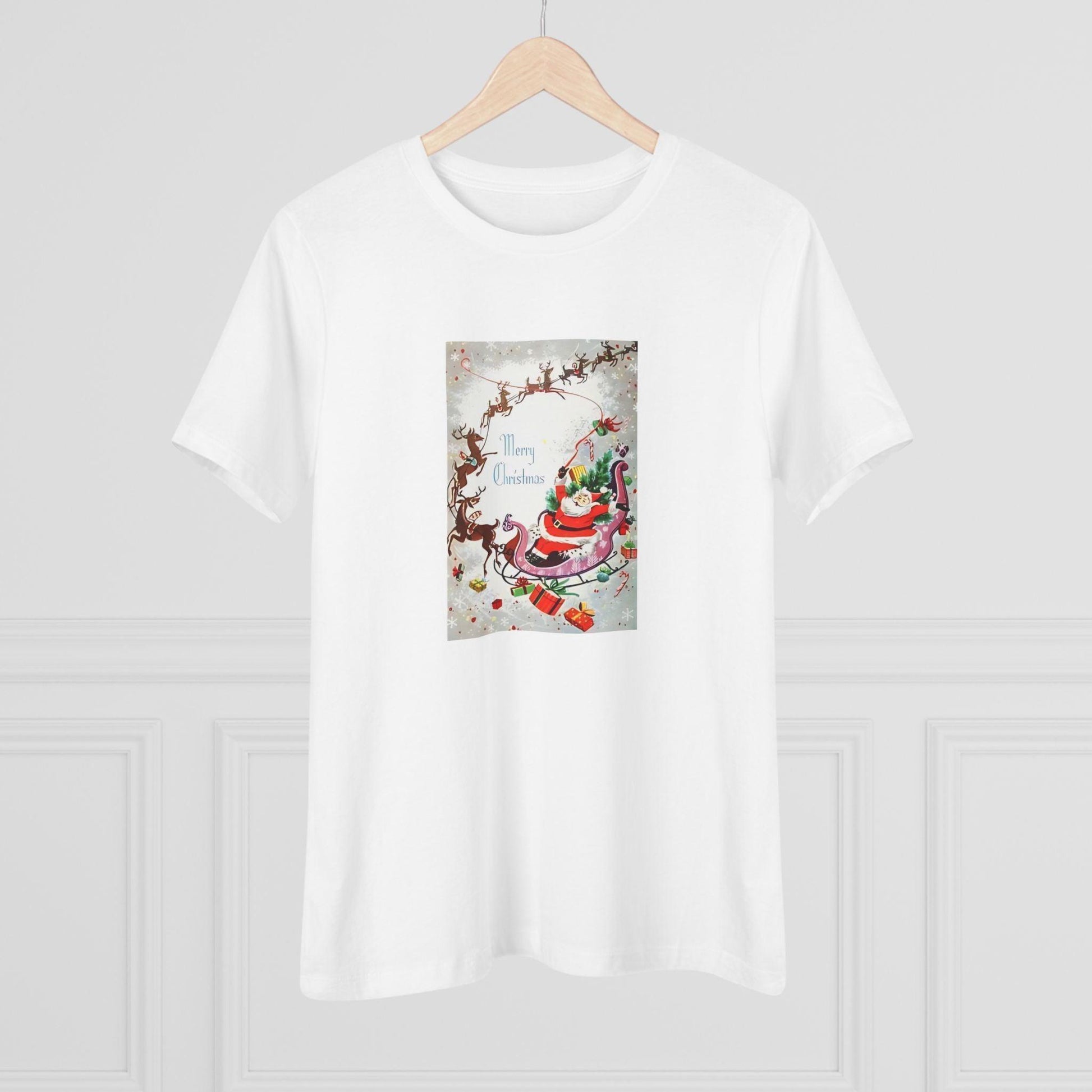 Merry Christmas - Santa and His Sleigh - Women's Tee - Whippie's