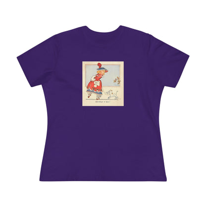 Christmas is Here - Vintage Girl with Poodle - Women's Softstyle Tee - Whippie's