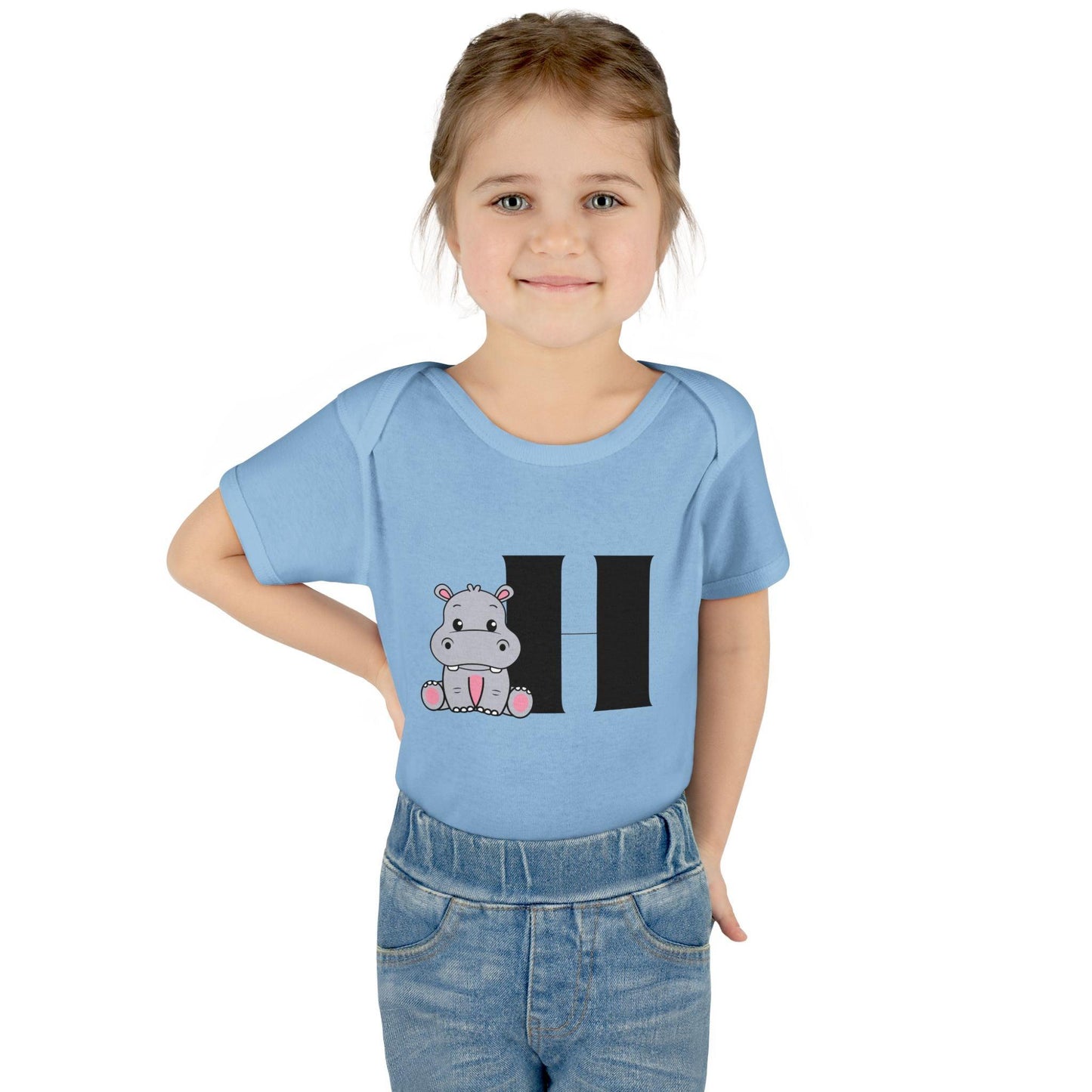 Alphabet Adventures: Letter H - Happy Hippo Baby Onesie H is for Happy Hippo! - Whippie's