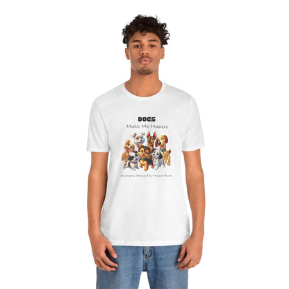 🐶 Dogs Make Me Happy 😊 Unisex Jersey Tee ✨ Pawsitive vibes only! 🐾 - Whippie's