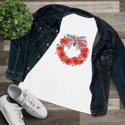 Memorial Day 'Never Forget' Wreath - Women's Tee
