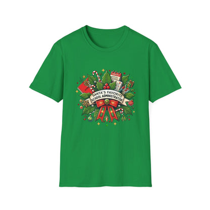 Santa's Favorite School Administrator Unisex Tee 🍎🎅 - Whippie's