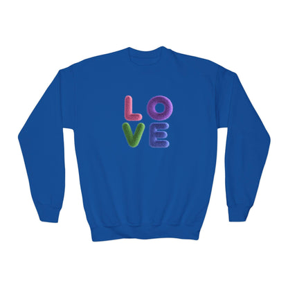 Fuzzy Love Sweatshirt - Youth Crewneck Sweatshirt- Spread the Love ❤️ - Whippie's
