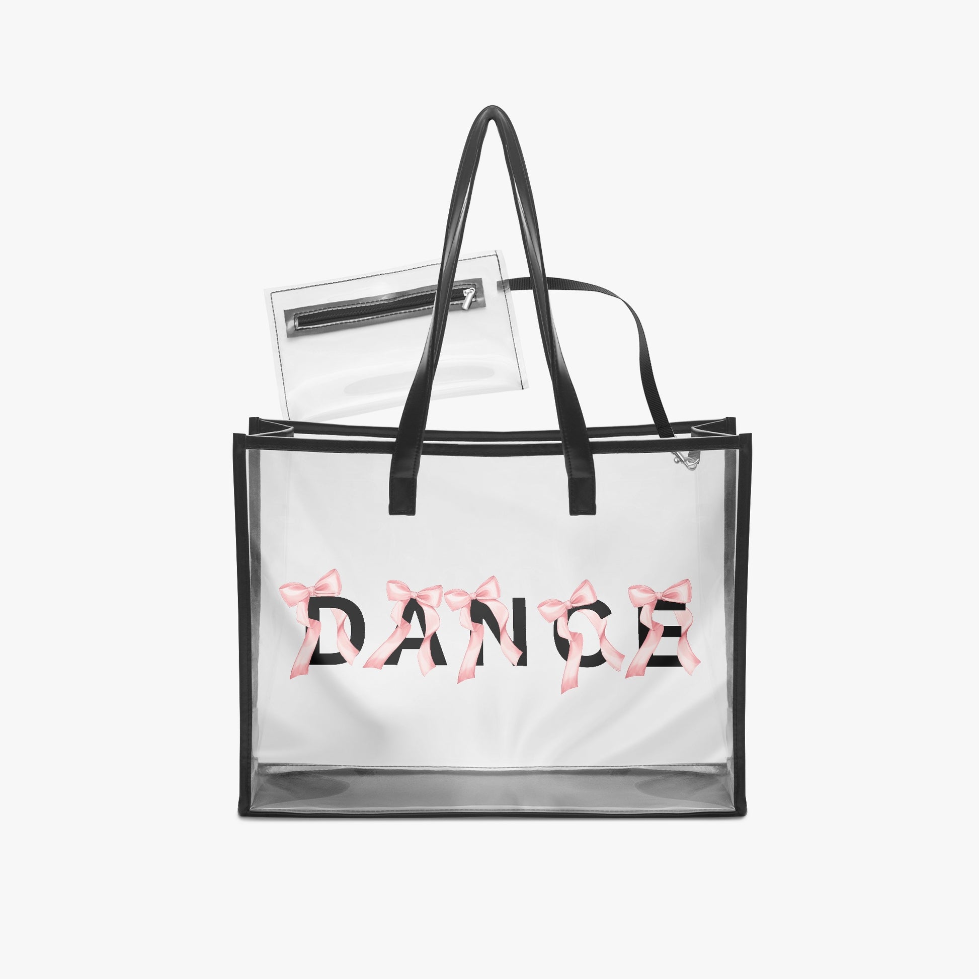 1227. DANCE Bows Large PVC Tote Bag - Transparent Inner Bag - Whippie's