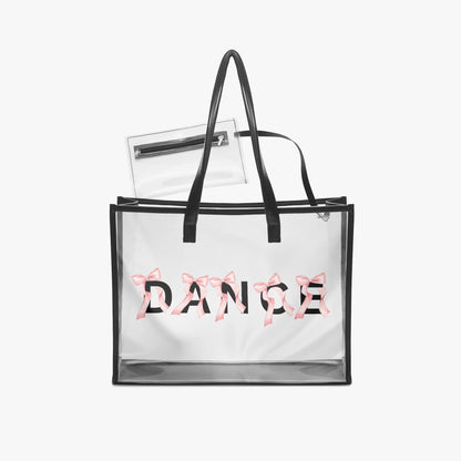 1227. DANCE Bows Large PVC Tote Bag - Transparent Inner Bag - Whippie's
