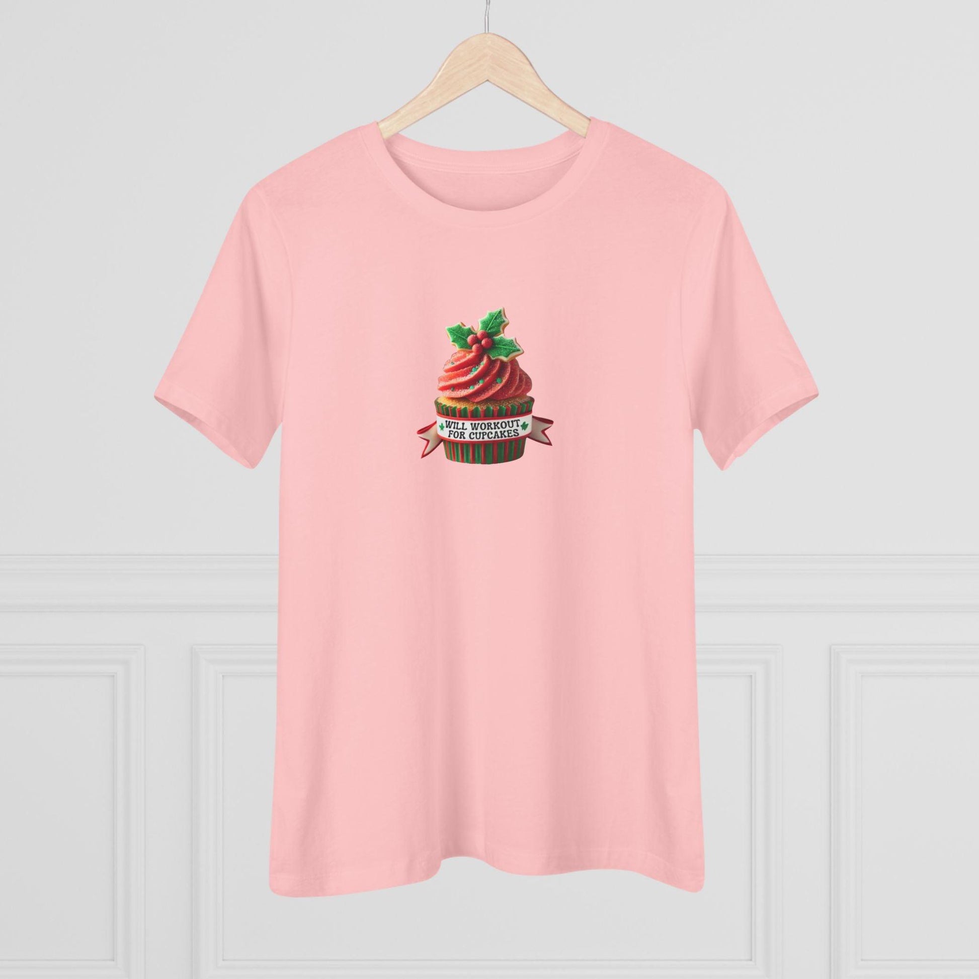 Will Workout for Cupcakes - Christmas Edition - Fuel Your Fitness! 🧁💪🎄 - Women's Softstyle Tee - Whippie's