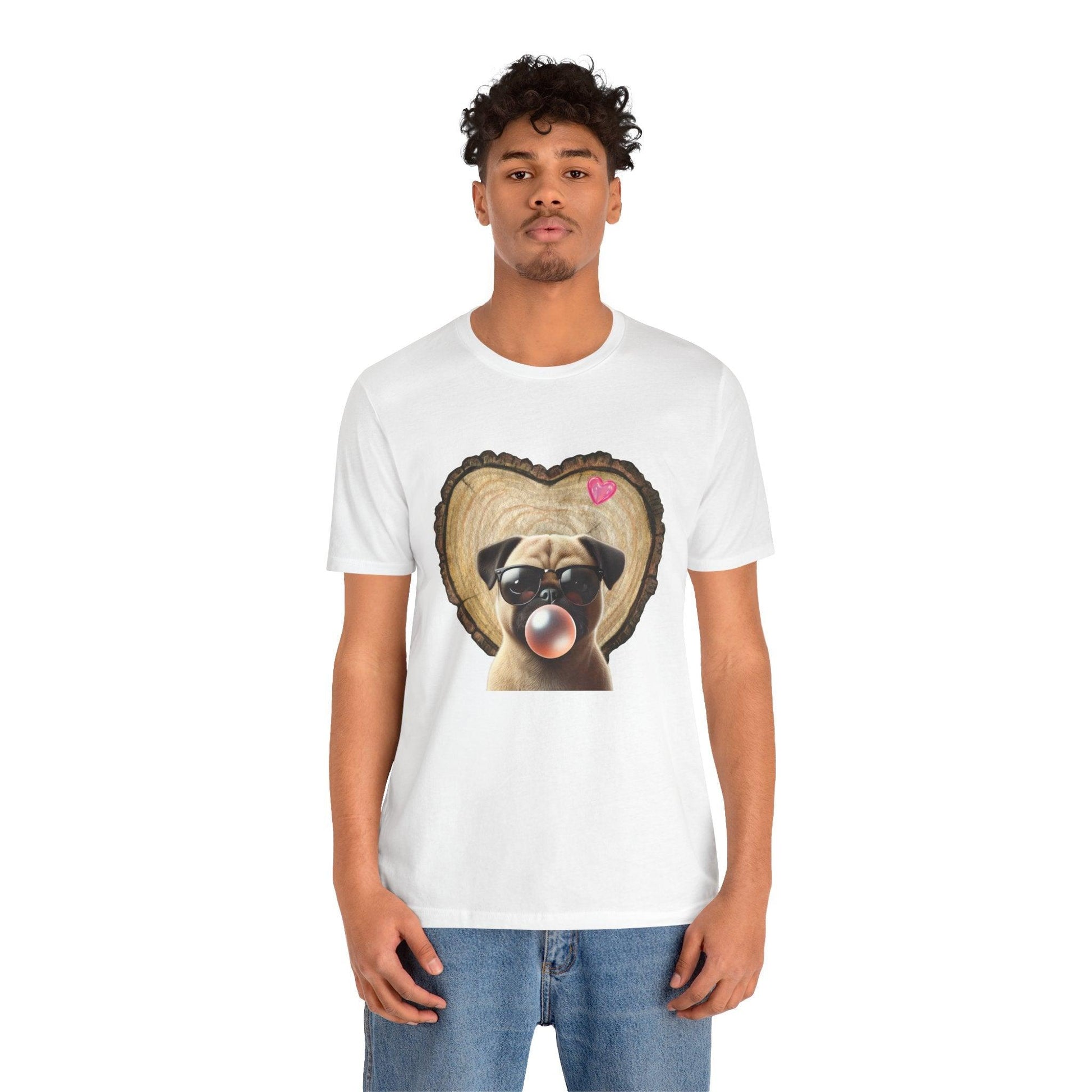 Pug Love - Unisex Jersey Tee - 🐶💕 Spread the Love with a Bubbly Pug! 💕🐶 - Whippie's