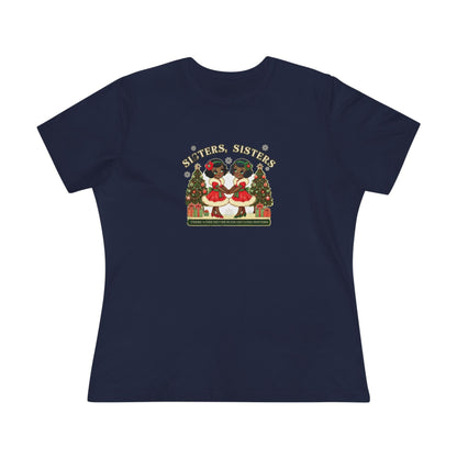 Sisters, Sisters (Black Sisters) - There Were Never Such Devoted Sisters! 👭🏿🎄 - Women's Softstyle Tee - Whippie's