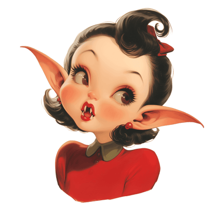 Cute Girl Vampire V-neck Tee - Whippie's