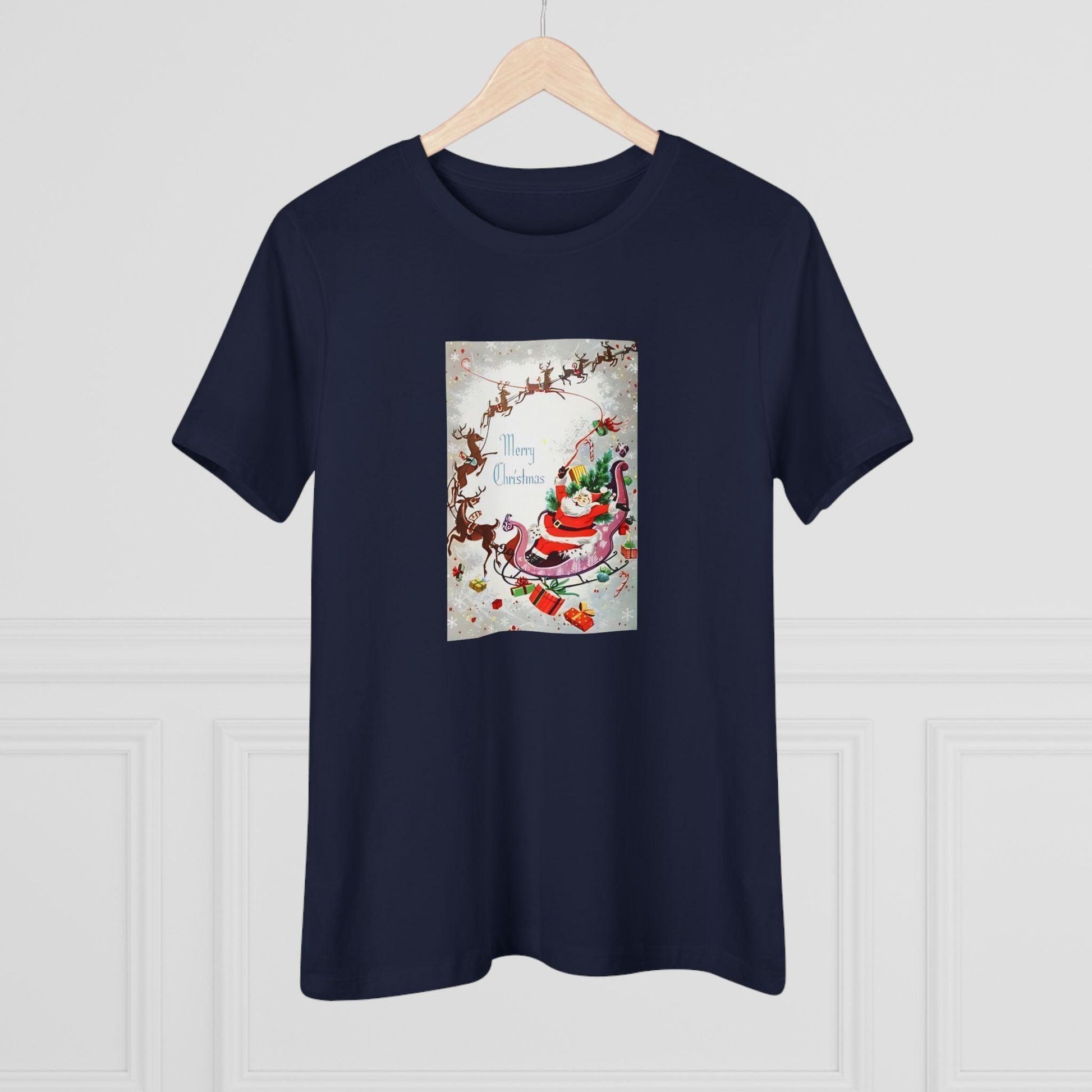 Merry Christmas - Santa and His Sleigh - Women's Tee - Whippie's
