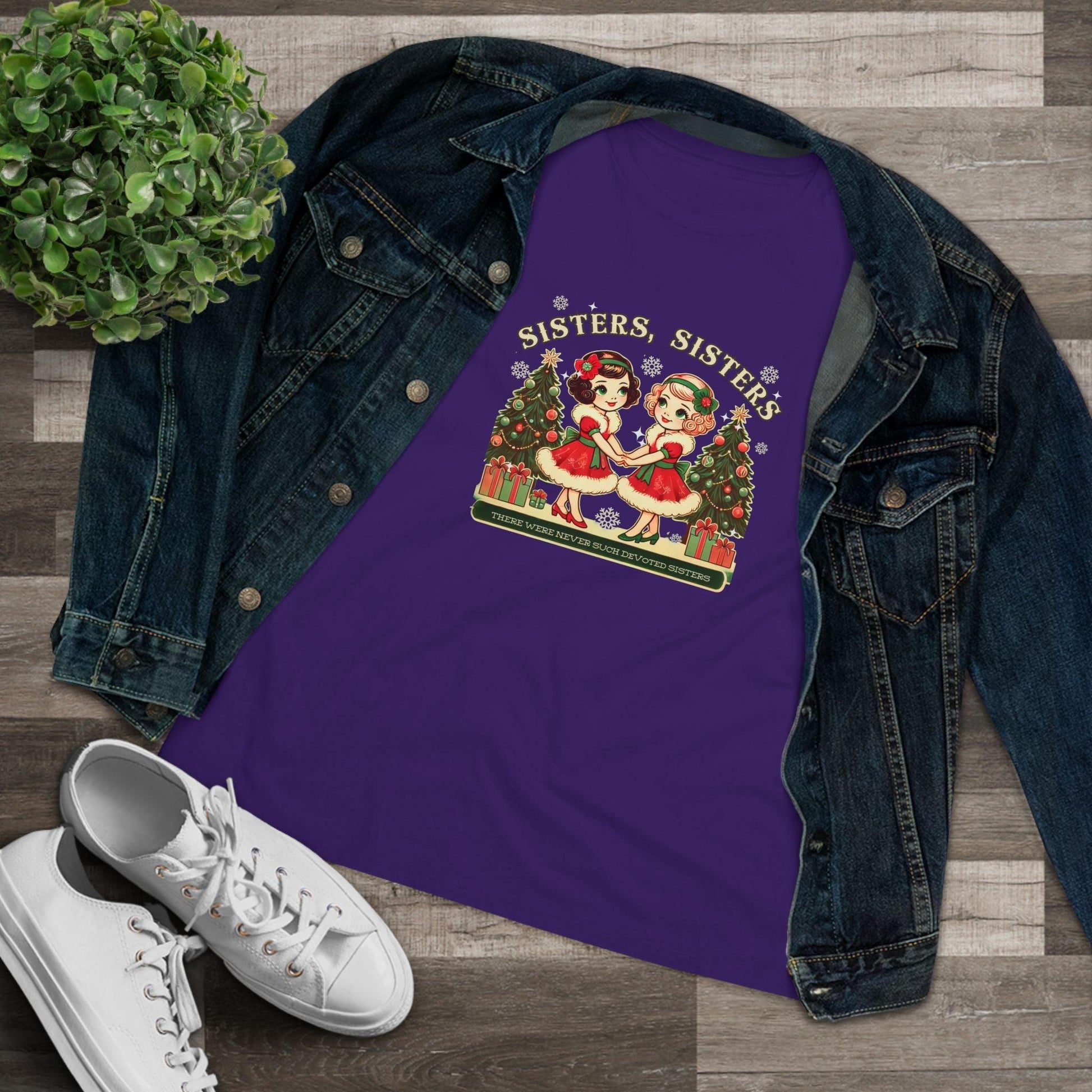 Sisters, Sisters (Blonde & Brunette Sisters) There Were Never Such Devoted Sisters! 👭🏻‍🤝‍👭🏼🎄 - Women's Softstyle Tee - Whippie's