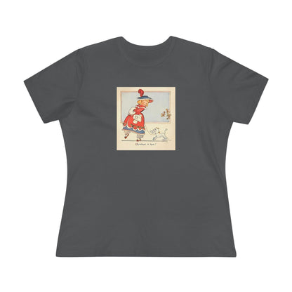 Christmas is Here - Vintage Girl with Poodle - Women's Softstyle Tee - Whippie's