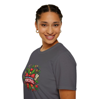 Santa's Favorite School Principal Unisex Tee 🍎🎅 - Whippie's