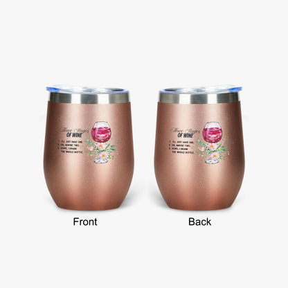 428. Three Stages of Wine 12oz Egg Shaped Insulated Tumbler - FREE Shipping! - Whippie's