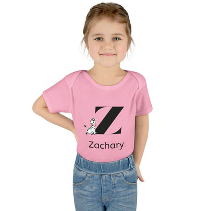 Alphabet Adventures: Letter Z - Zany Zebra Baby Onesie - Personalizable - Whippie's