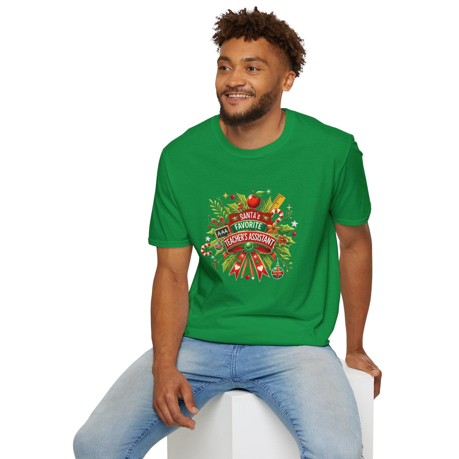 Santa's Favorite Teacher's Assistant - Spreading Holiday Cheer in the Classroom! 🎅🎄 Unisex Tee 🍎🎅 - Whippie's