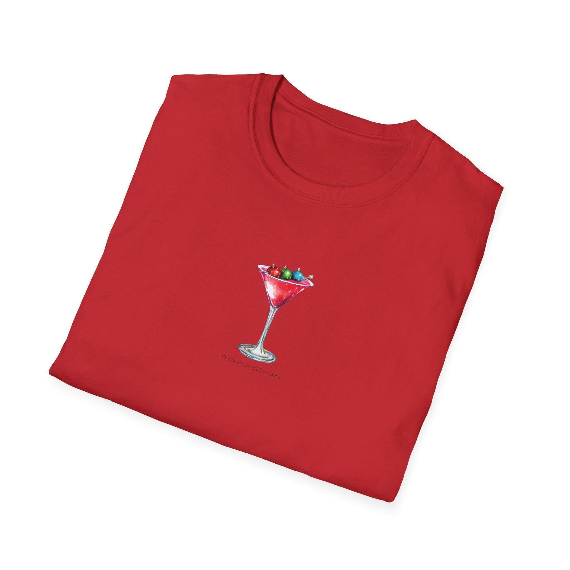 My Christmas Spirit is Vodka 🍸🎄 - Unisex Softstyle T-shirt - Whippie's