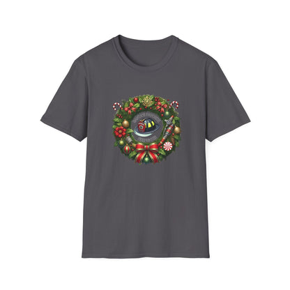 Santa's Favorite Firefighter - Wreath - Unisex Tee 🔥🎅 - Whippie's