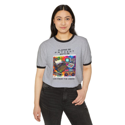 Please Be Patient, I'm from the 1900s 🕰️ - Unisex Cotton Ringer T-Shirt 🕰️ - Whippie's